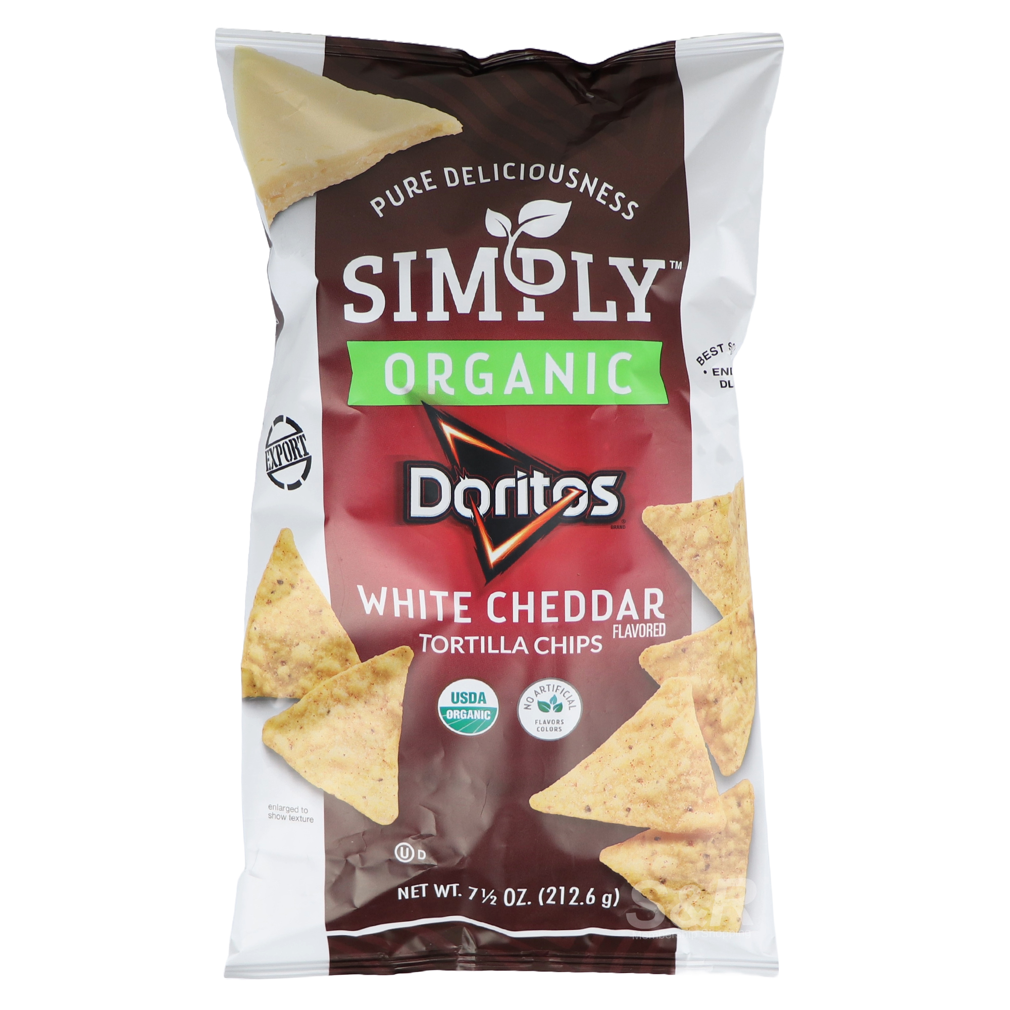 Doritos Simply Organic White Cheddar Flavored Tortilla Chips 212.6g Doritos Simply Organic White Cheddar Flavored Tortilla Chips 212.6g
